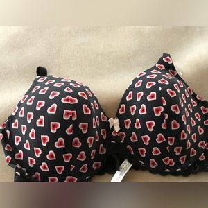 Adore Me Black Heart Bra 42 DD